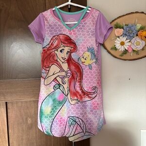 Disney Princess Little Mermaid Ariel Nightgown Pajamas Size 6/6X